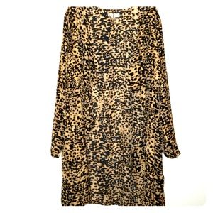 Long sleeved sheer animal print kimono